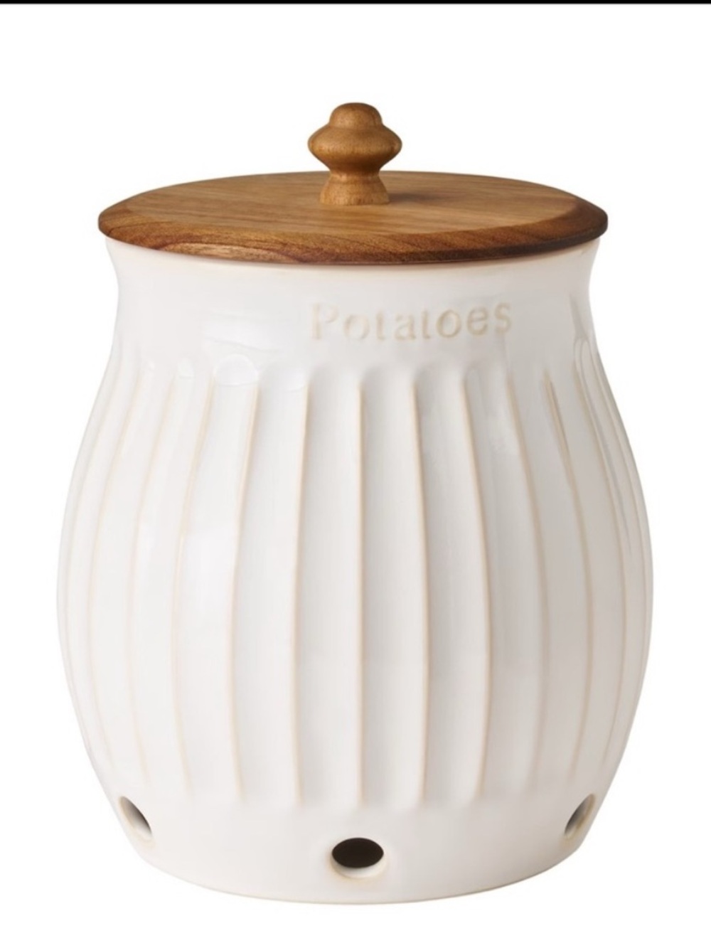 The Pioneer Woman Colette
Stoneware Potato Keeper, White
